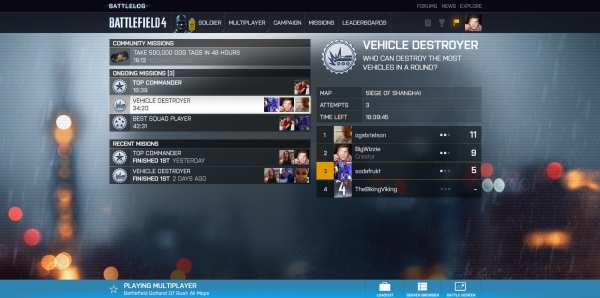 Новый Battlelog для Battlefield 4